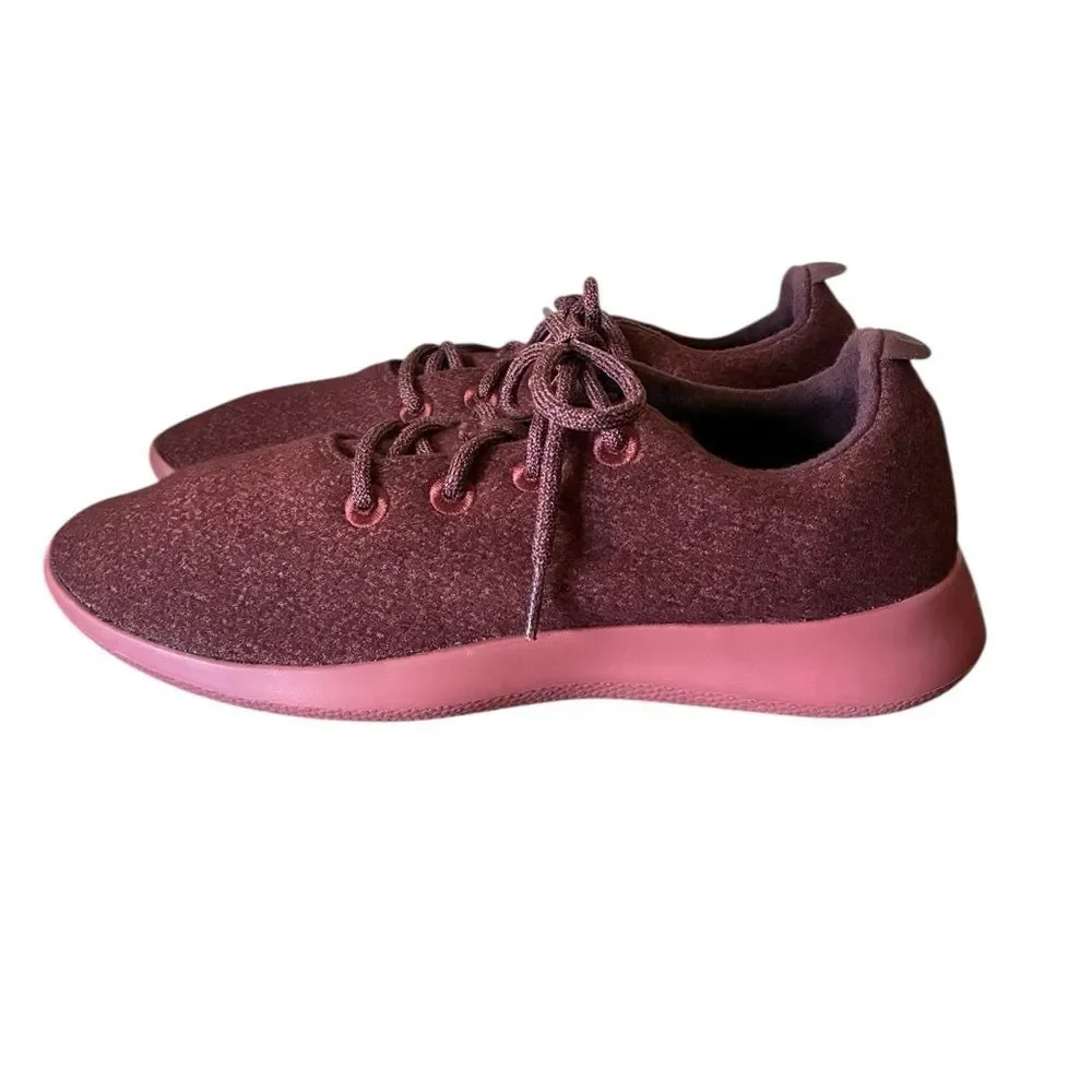 Allbirds Wool Runners Sneakers Men’s Size 12 Burgundy and Pink